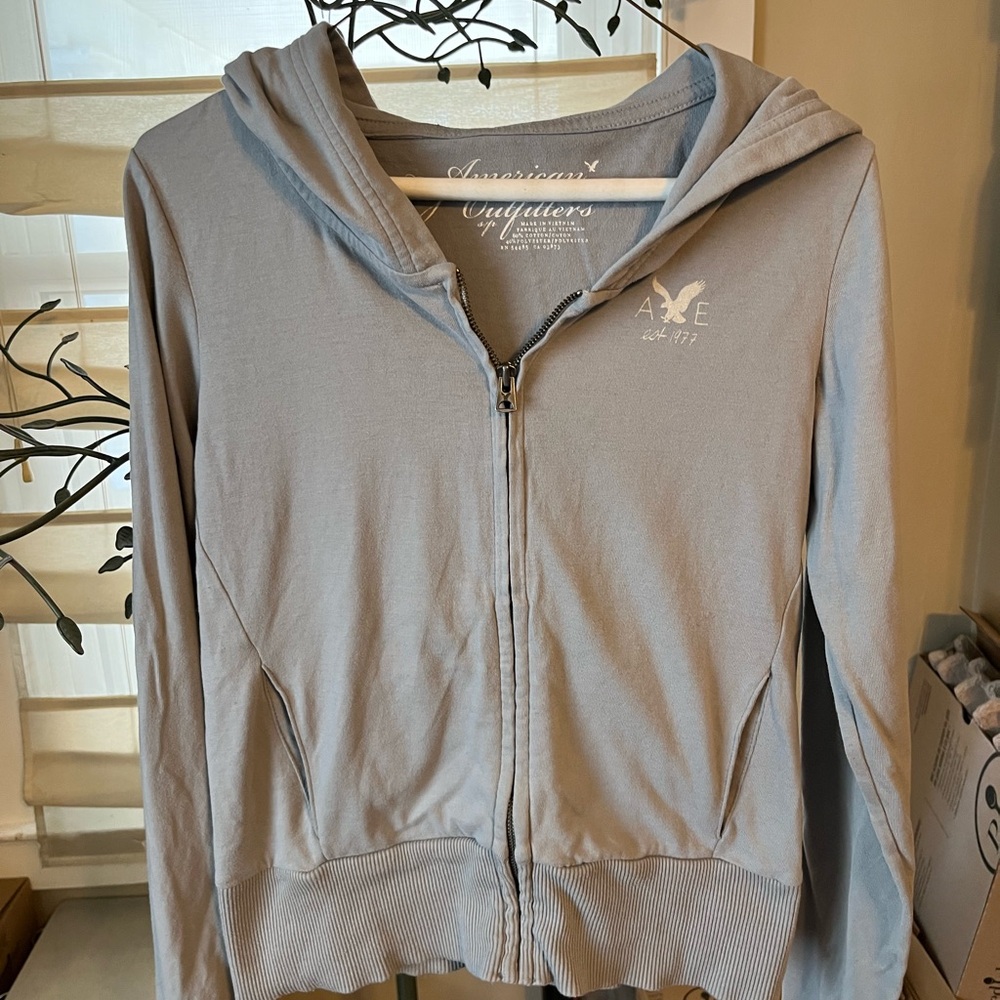 American Eagle grey Zip-Up Hoodie